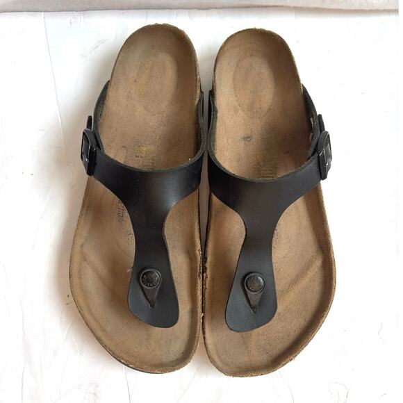 Birkenstock Unisex Regular/Wide Gizeh Sandal/ Black /US W10 M8/41EU - Picture 2 of 8